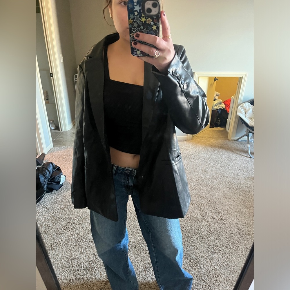 Nordstrom all in favor Faux leather jacket | Size Large | Blazer jacket